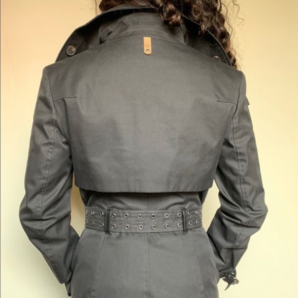 BLACK NWOT TRENCH COAT - Picture 4 of 6